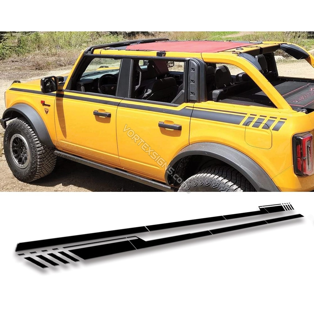 Exterior side stripes graphics for Ford Bronco