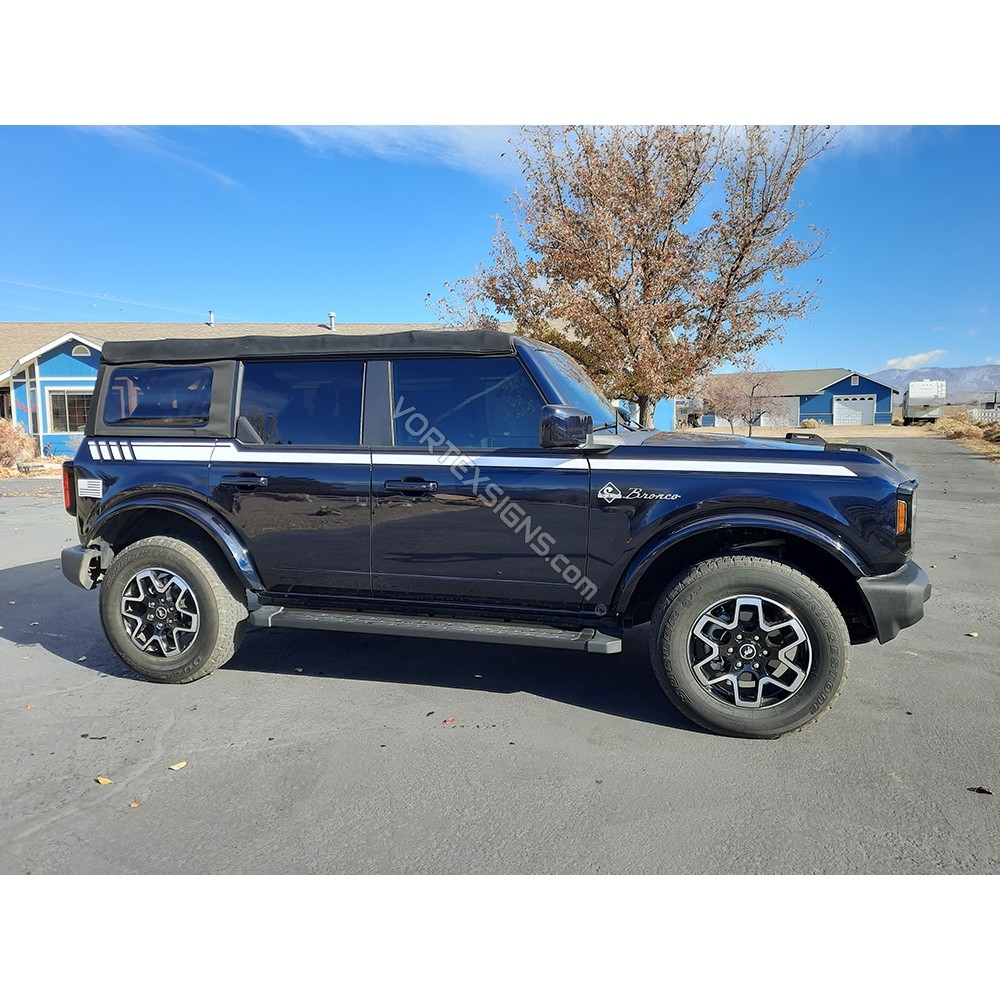 Exterior side stripes graphics for Ford Bronco