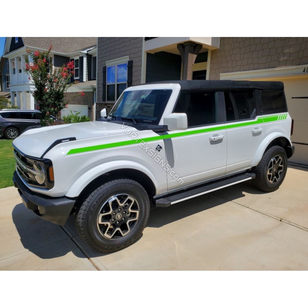 Exterior side stripes graphics for Ford Bronco