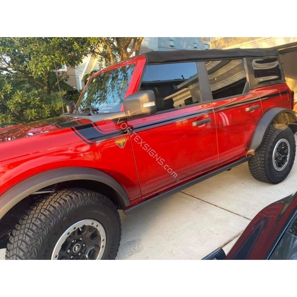 Ford Bronco retro decals: Retro graphics vinyl stripes