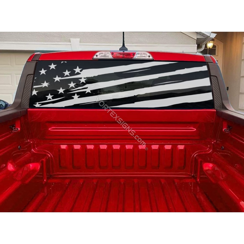 Ford Maverick Rear Window American Flag Decal