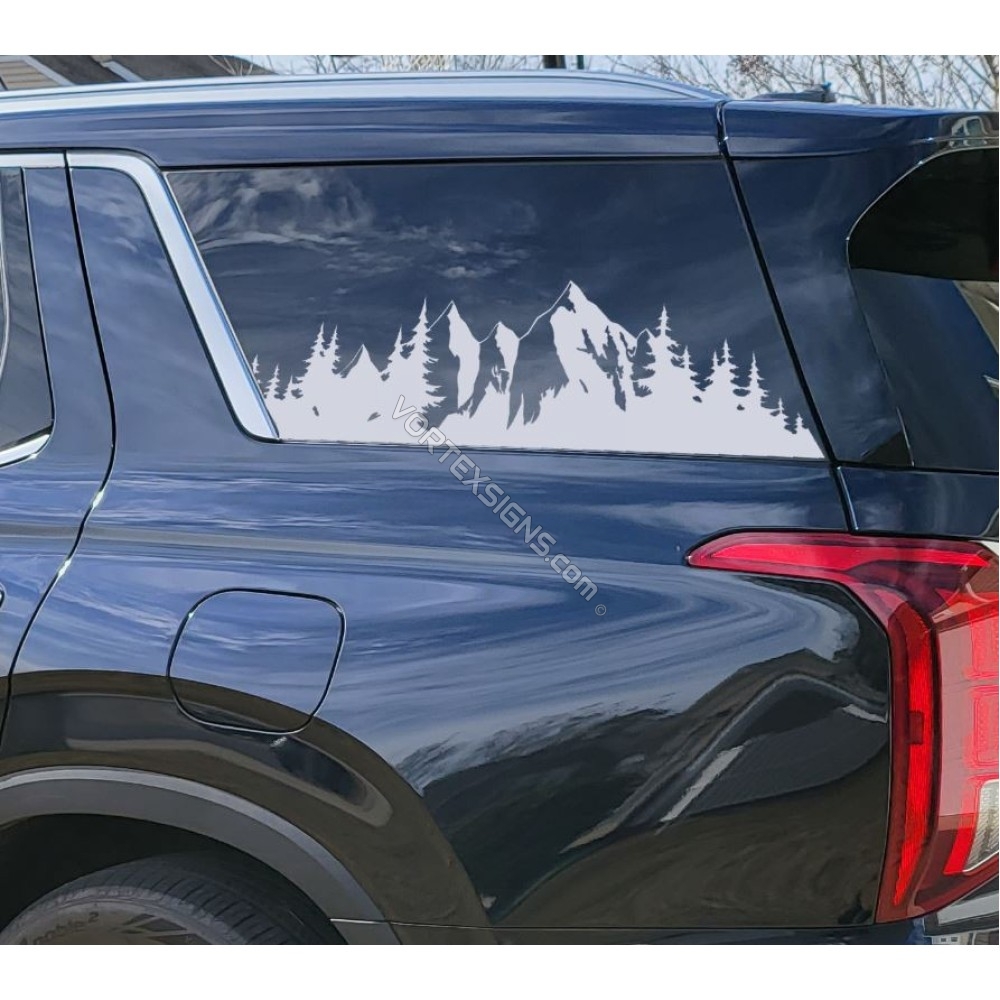 Trees Mountains Vinyl decal for Hyundai Palisade window