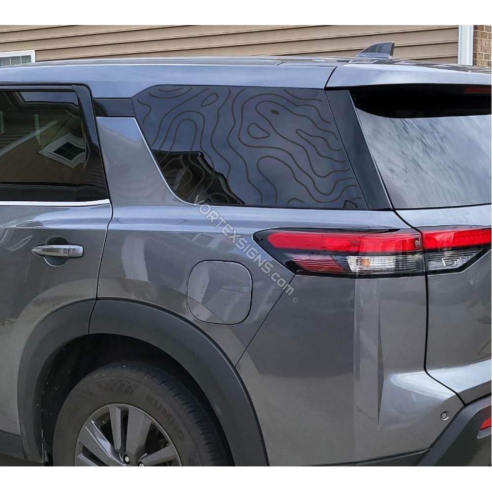 Topographic design window for 2022 Nissan Pathfinder