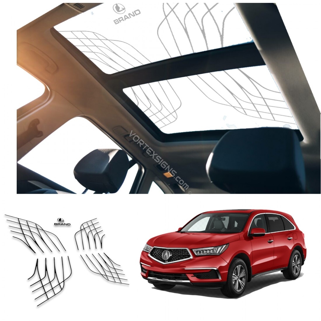 Acura MDX sunroof decal: Maybach style graphics