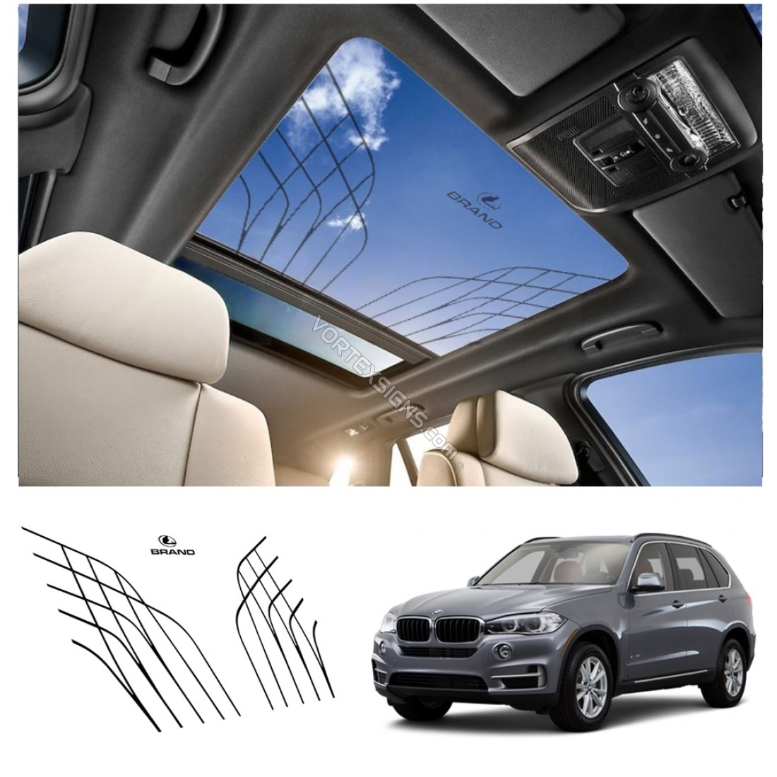 BMW X5 sunroof decal Maybach style graphics