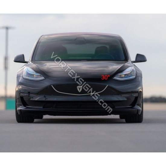 Tesla front bumper decal sticker outline