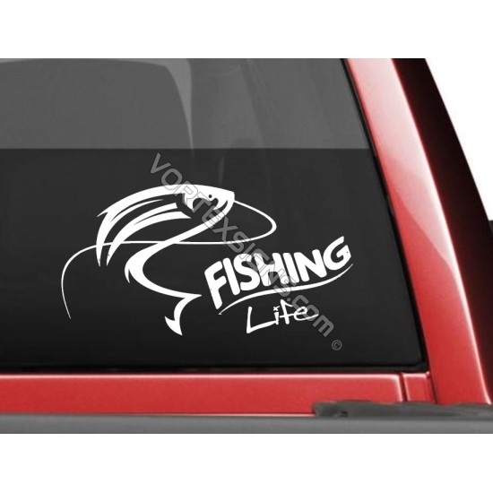 Boy Moon Fishing - Sticker Graphic - Auto, Wall, Laptop, Cell, Truck  Sticker for Windows, Cars, Trucks