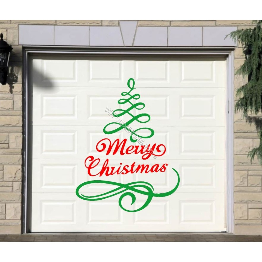 Merry Christmas garage door sign decal decoration