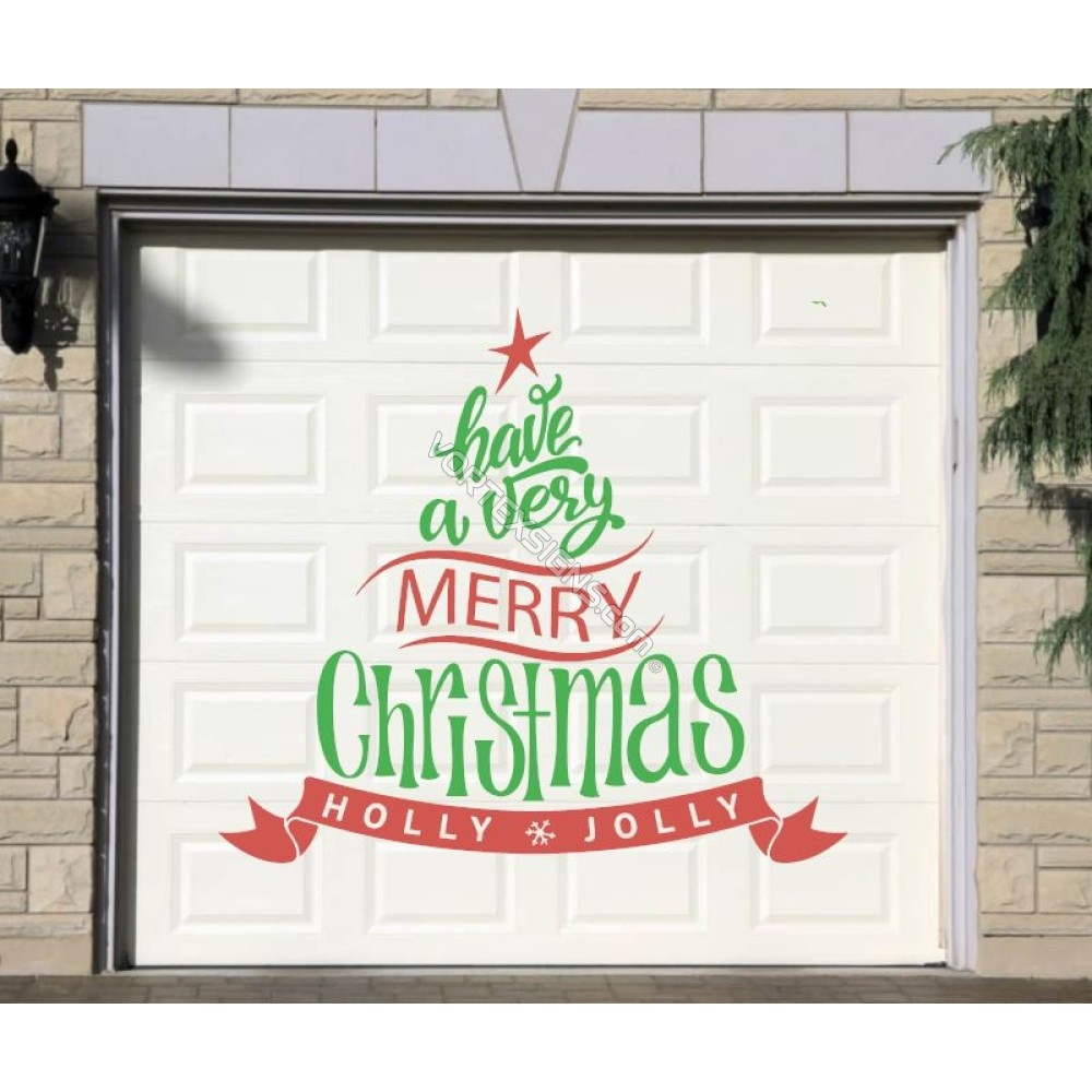 Merry Christmas garage door sign decal decoration