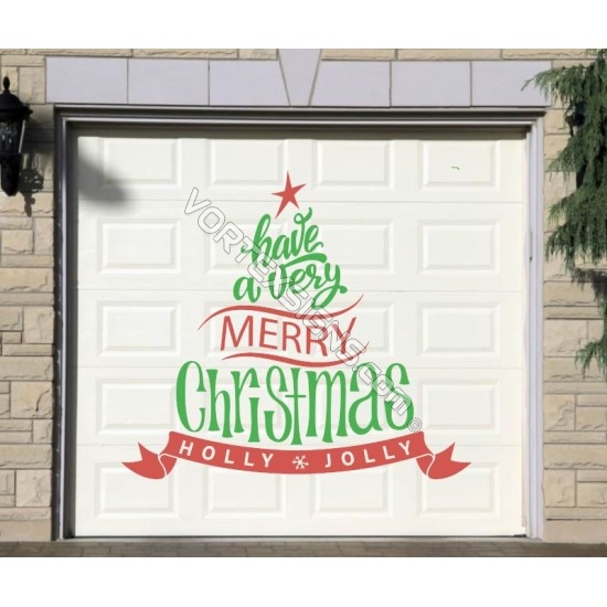 Merry Christmas garage door sign decal decoration