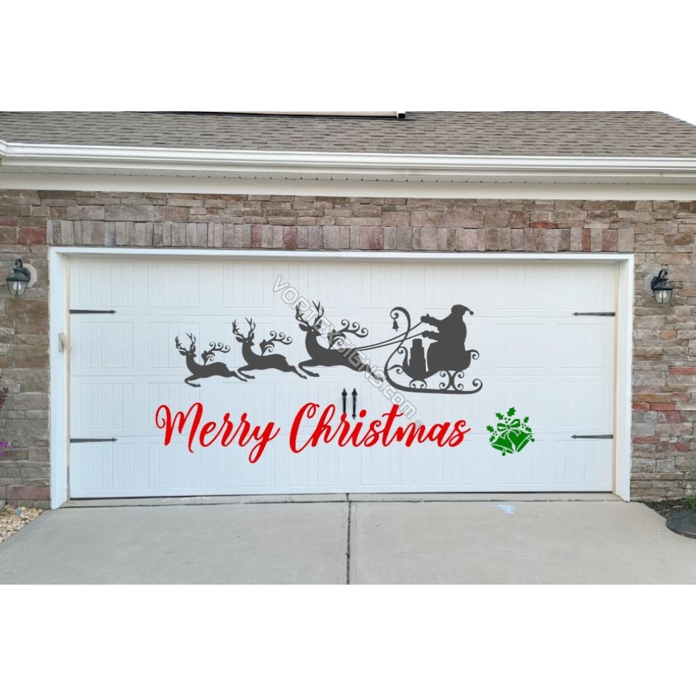 Merry Christmas garage door sign logo decal decoration