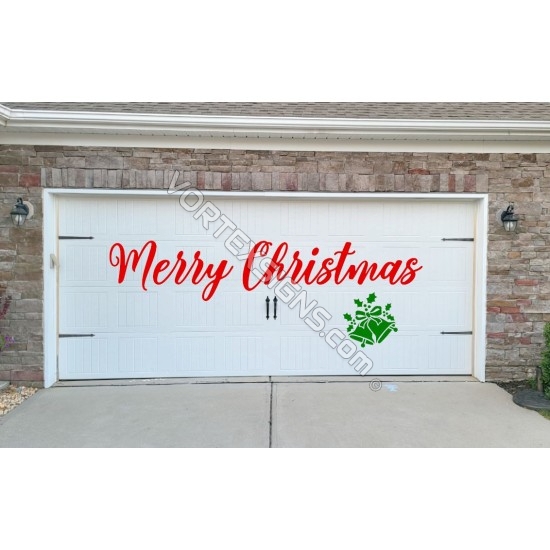 Merry Christmas garage door sign decal decoration