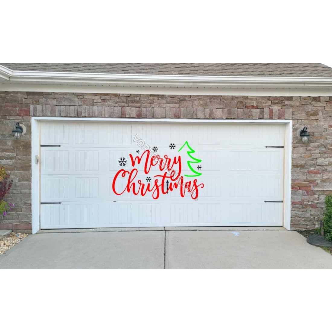 Merry Christmas garage door sign decal decoration