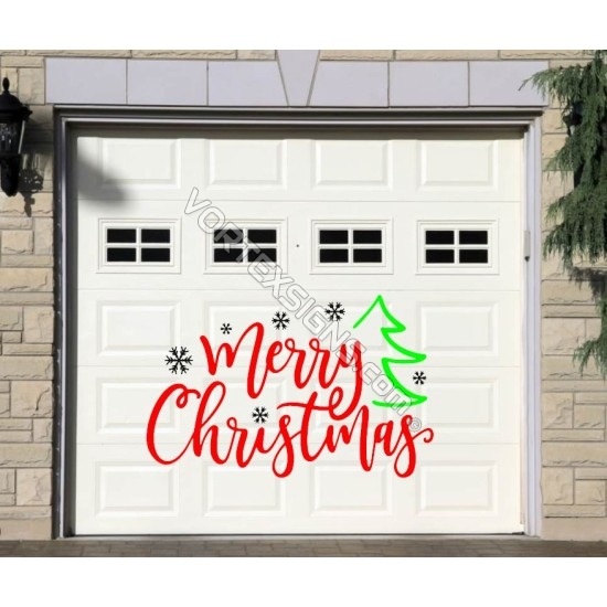 Merry Christmas garage door sign decal decoration